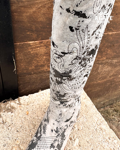 Cowboy Boot Tall Camo Cowhide