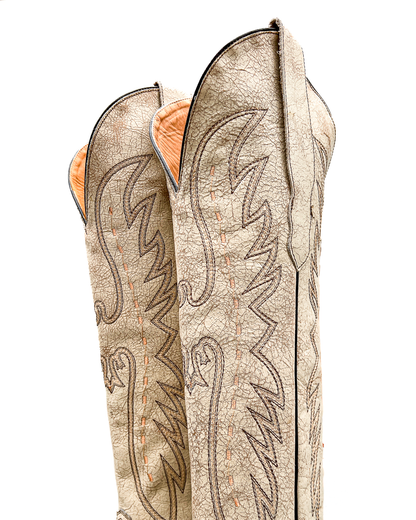 Cowboy Boot Tall Rustic White