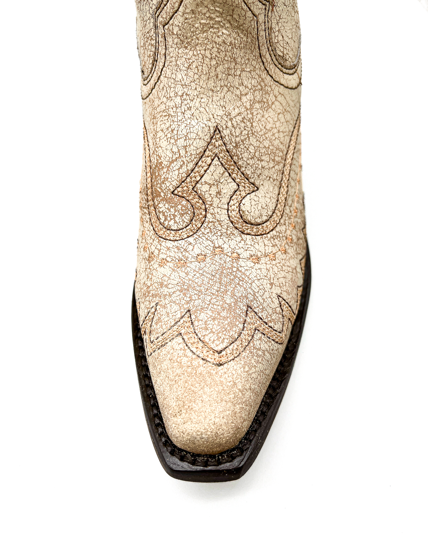 Cowboy Boot Tall Rustic White