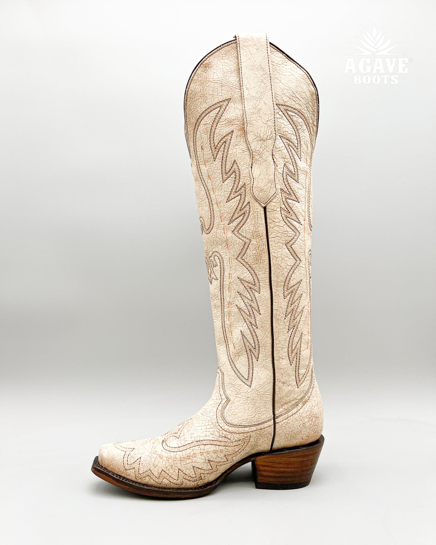 “RUSTIC WHITE” | WOMEN’S TALL COWBOY BOOTS