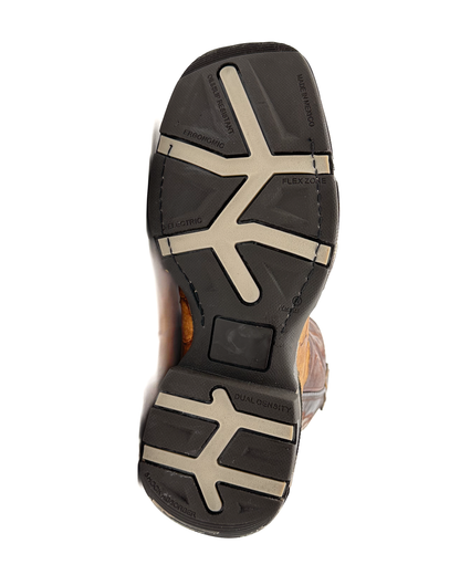 Ankle Boot Weave Woven Dark Brown Rubber Sole