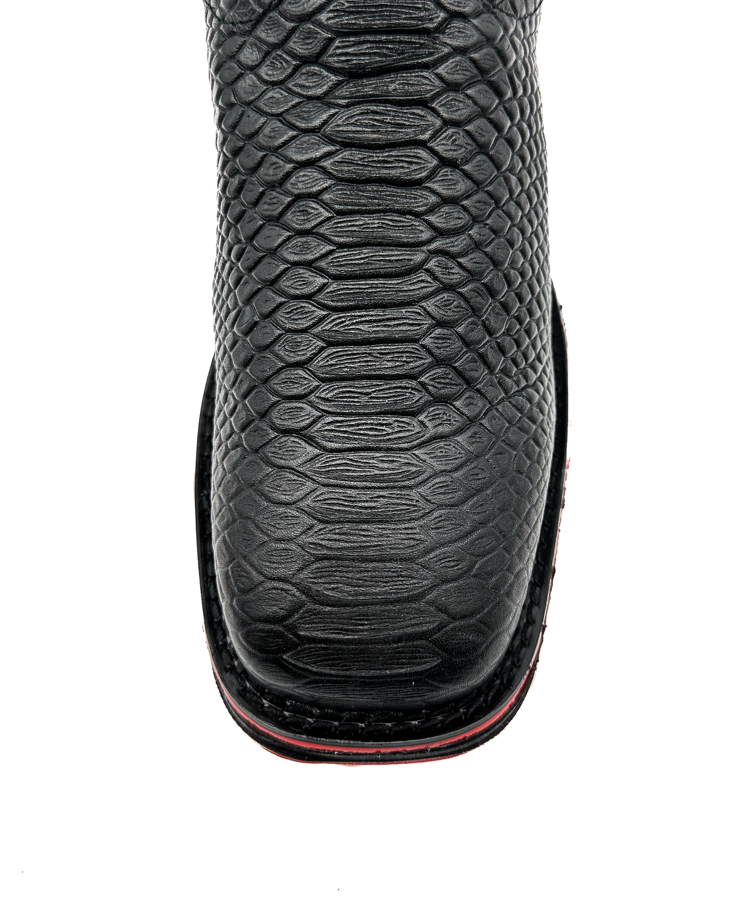 Cowboy Work Boot Matte Black Python Composite Toe