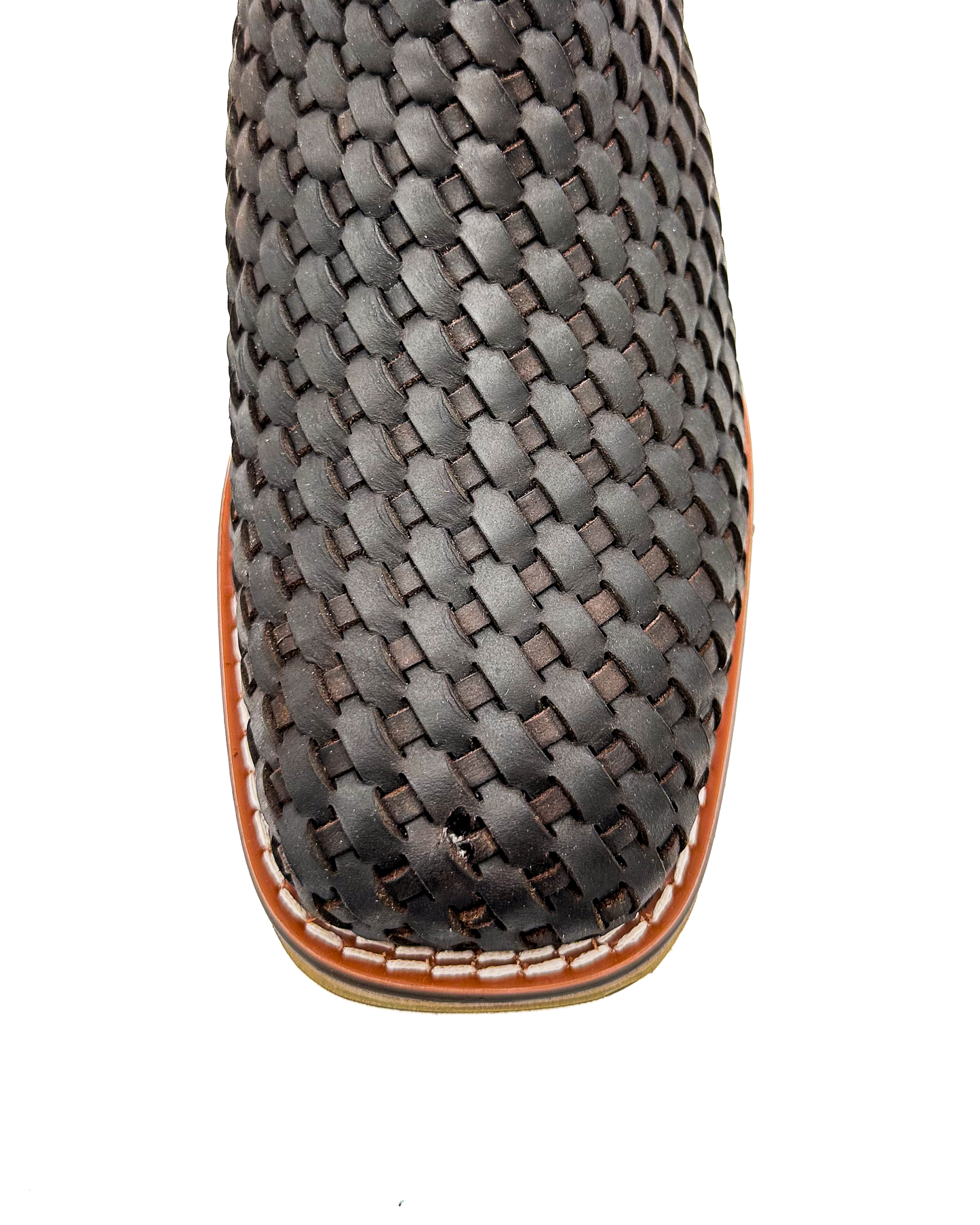 Ankle Boot Weave Woven Dark Brown Rubber Sole