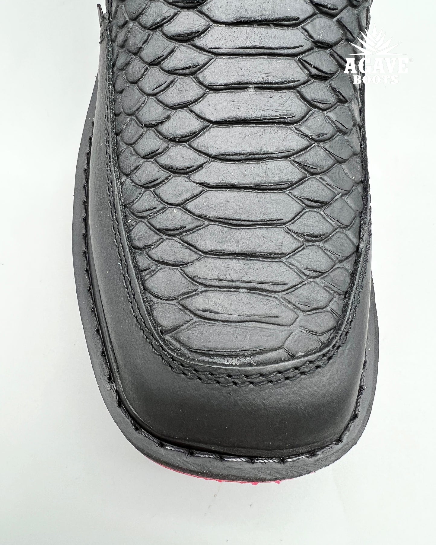 "RED BOTTOMS" PYTHON BLACK  | MEN ZIPPER SHOES