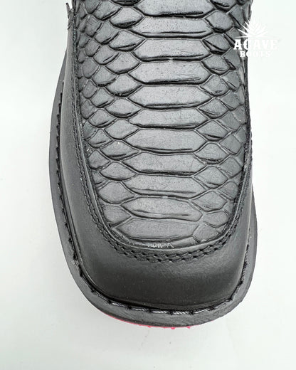 Zipper Shoe Red Bottoms Black Python Rubber Sole