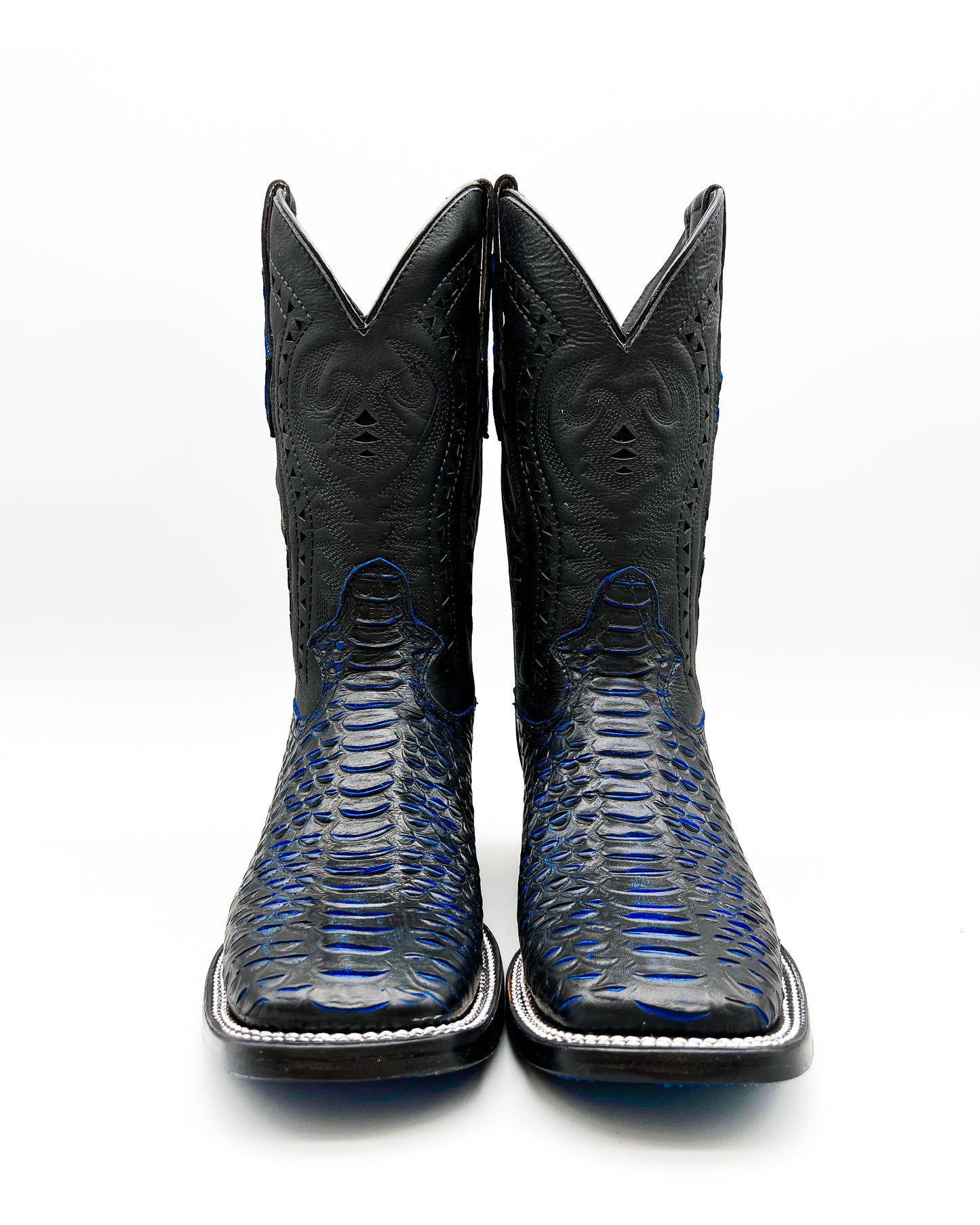 Cowboy Boot Blue Python