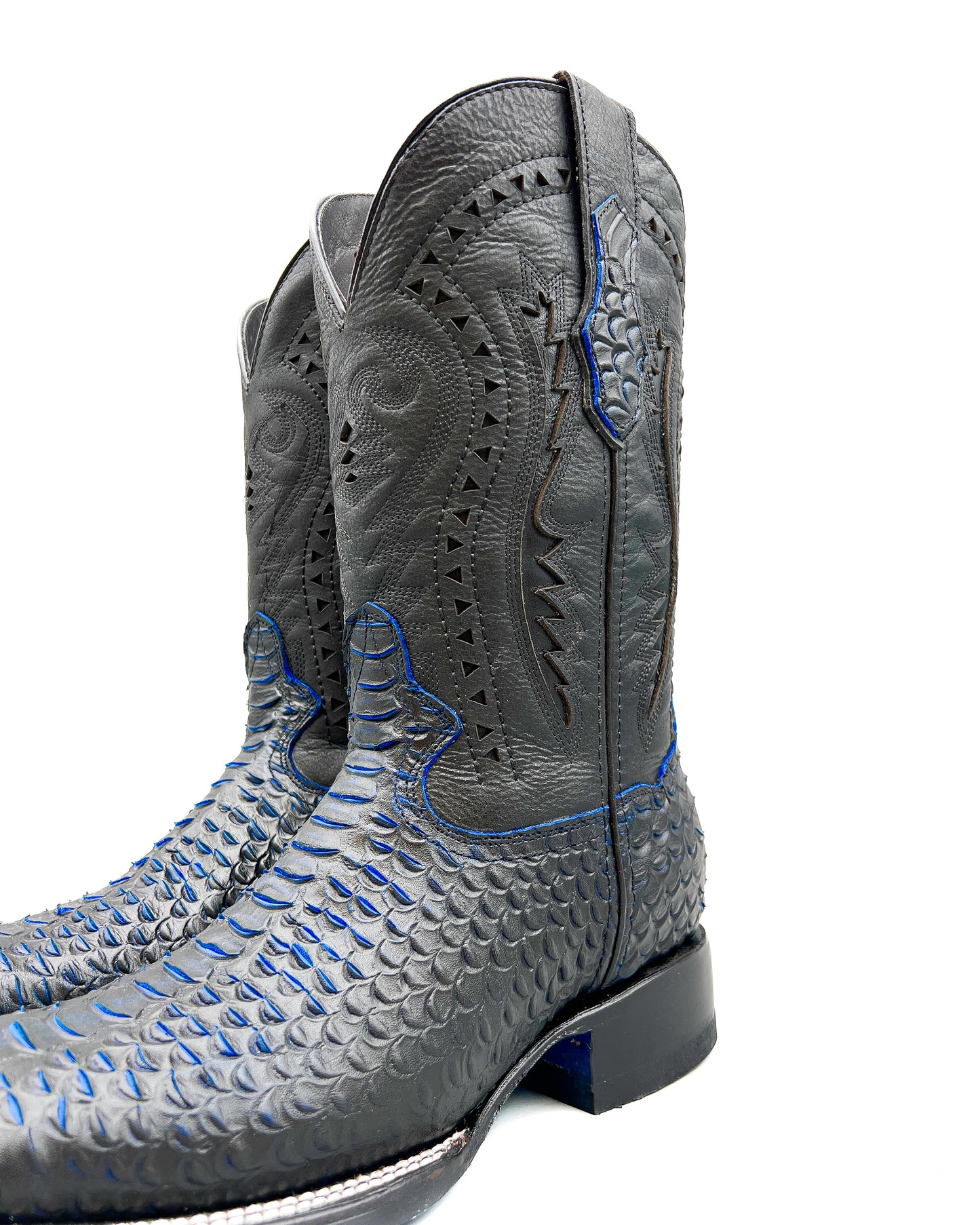 Cowboy Boot Blue Python
