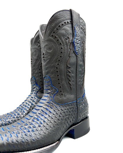 Cowboy Boot Blue Python