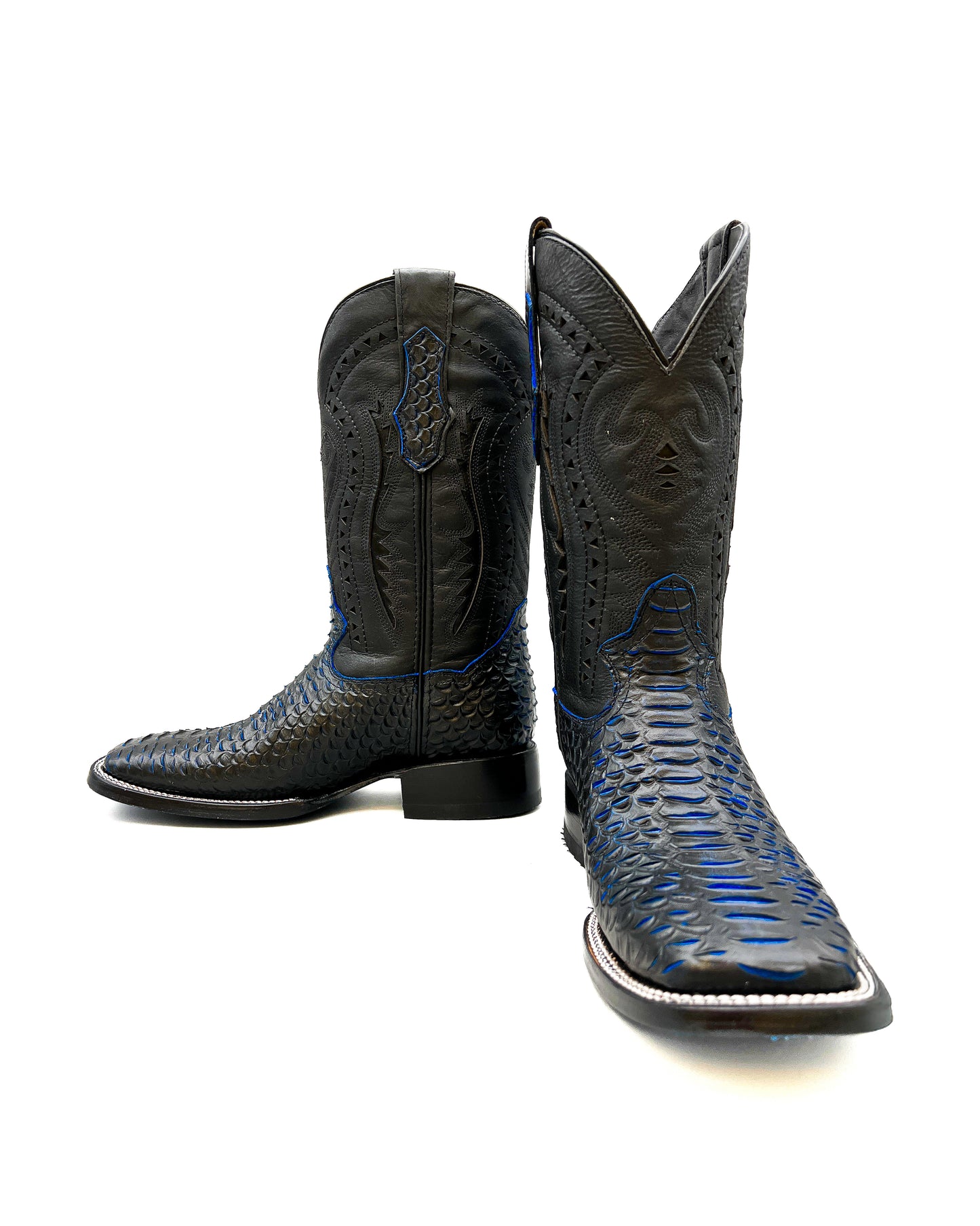 Cowboy Boot Blue Python