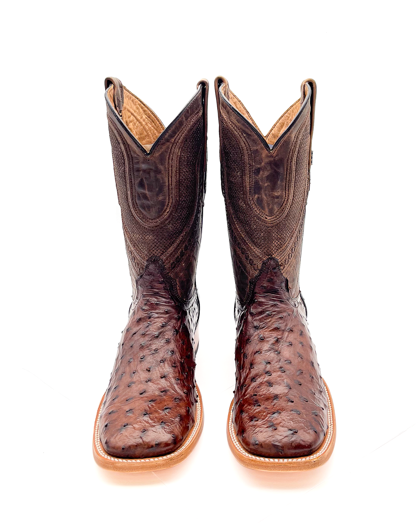 Cowboy Boot Genuine Ostrich Brown