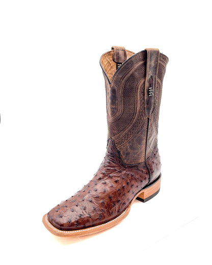 Cowboy Boot Genuine Ostrich Brown