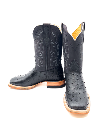 Cowboy Boot Black Ostrich