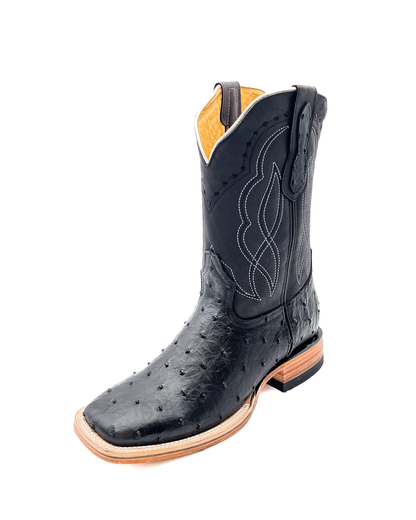 Cowboy Boot Black Ostrich