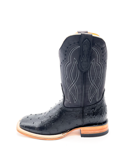 Cowboy Boot Black Ostrich