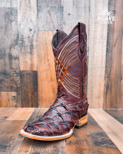 Cowboy Boot Brown Fish/Bass/Pirarucu