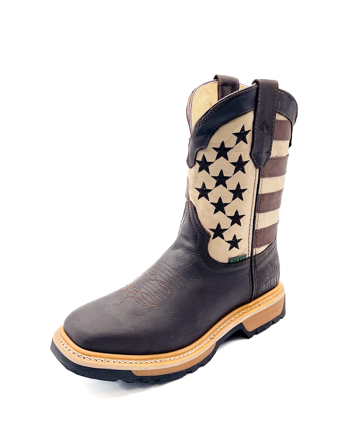 Cowboy Work Boot USA Brown Flag - Soft toe
