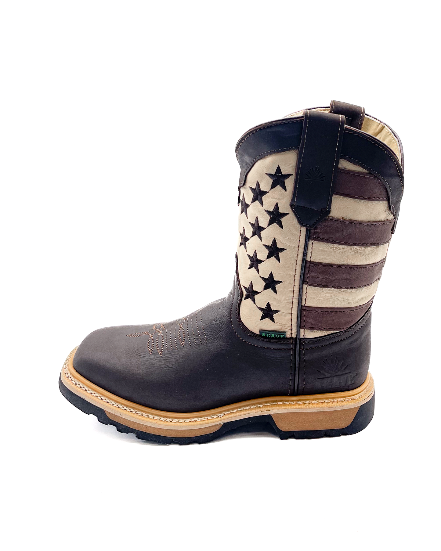 Cowboy Work Boot USA Brown Flag - Soft toe