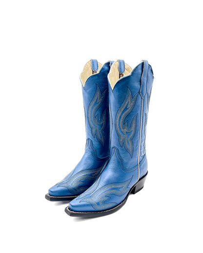 Cowboy Boot Metallic Blue