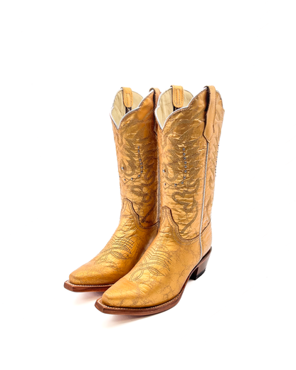 Cowboy Boot Metallic Gold