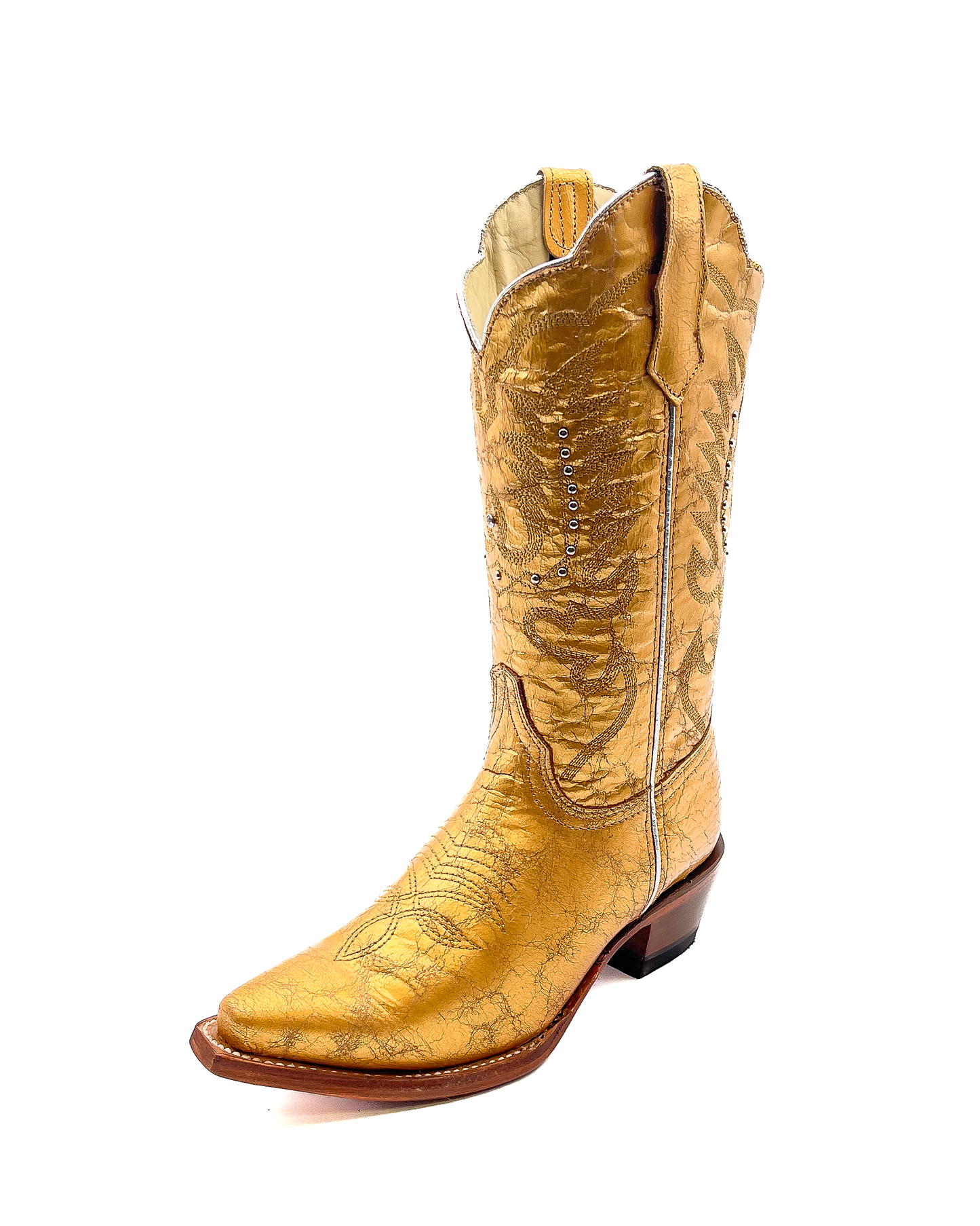 Cowboy Boot Metallic Gold