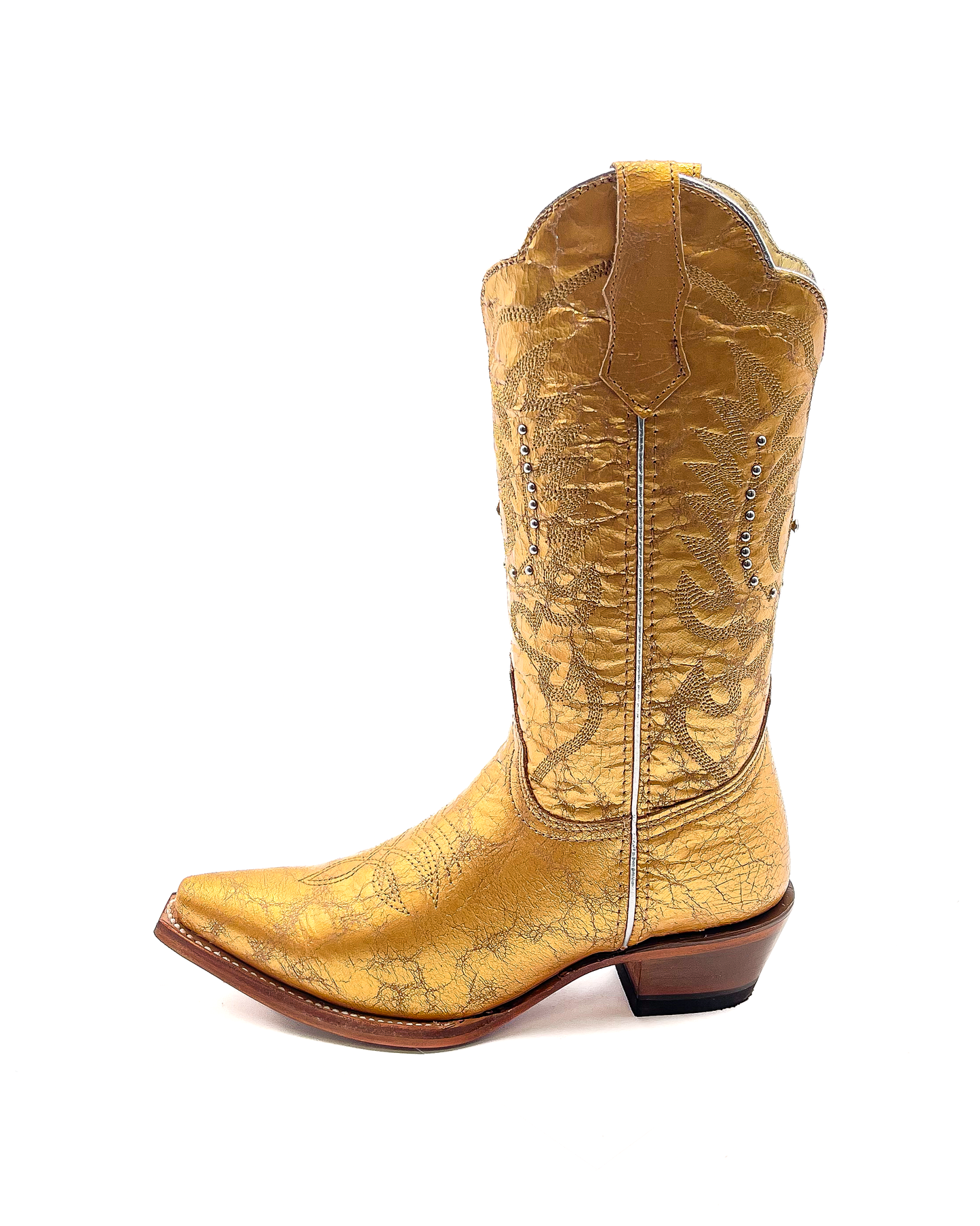 Cowboy Boot Metallic Gold