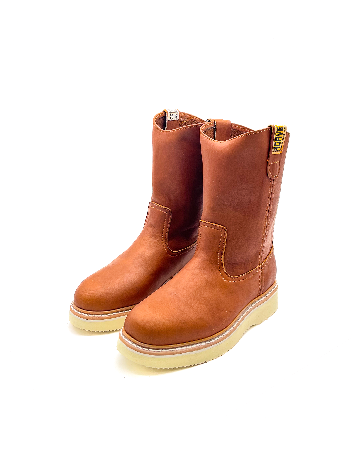 Roofing Work Boots Full Grain Leather Wedge Sole Soft Toe