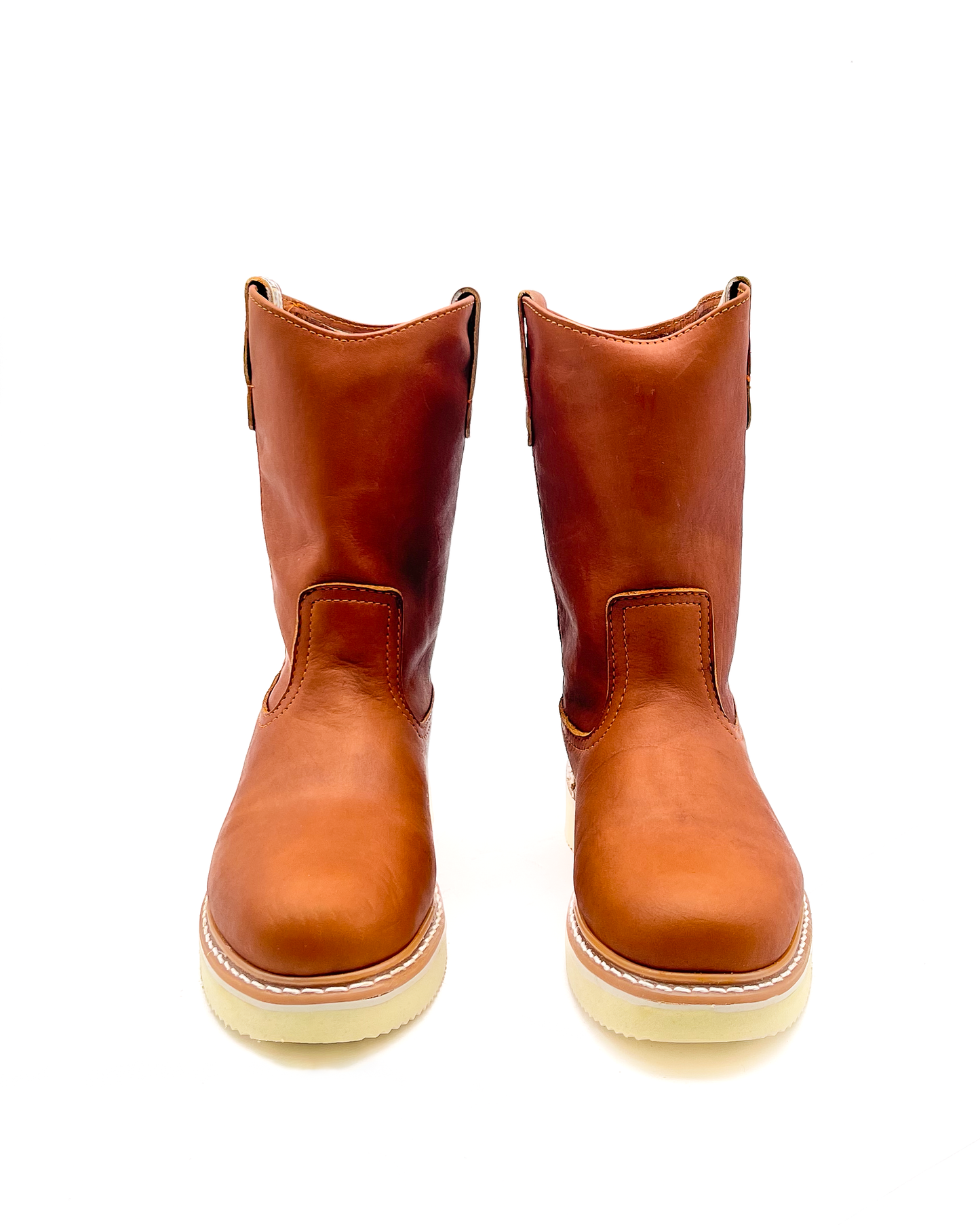 Roofing Work Boots Full Grain Leather Wedge Sole Soft Toe