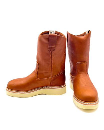 Roofing Work Boots Full Grain Leather Wedge Sole Soft Toe