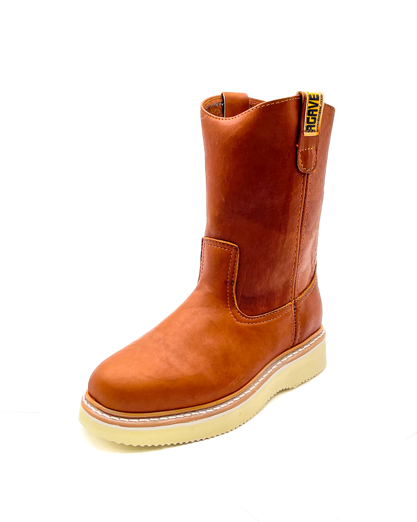 Roofing Work Boots Full Grain Leather Wedge Sole Soft Toe