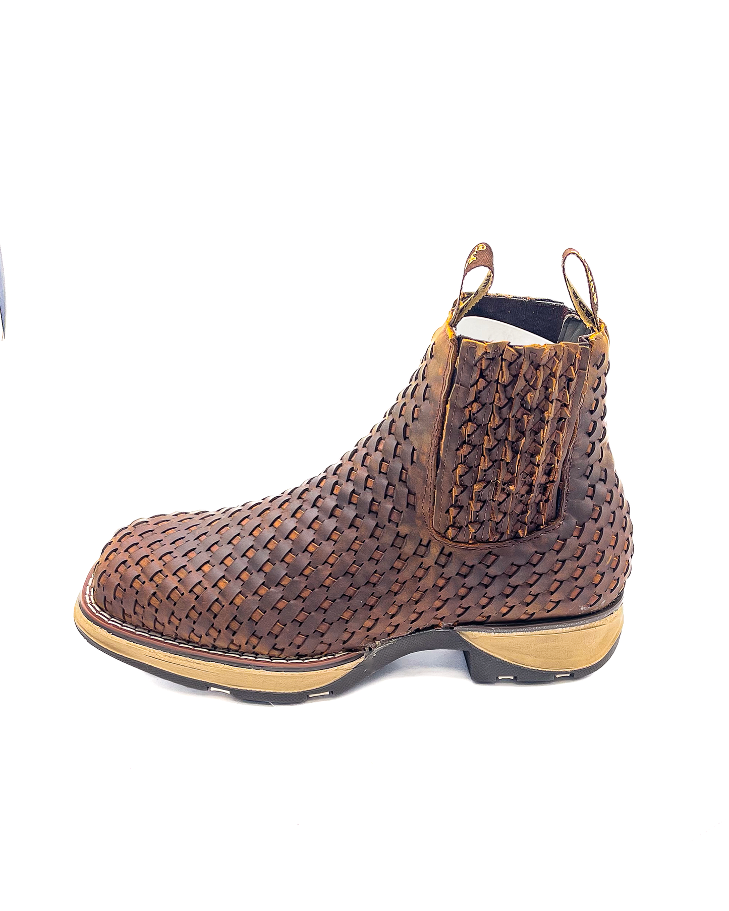 Ankle Boot Weave Woven Dark Brown Composite Toe