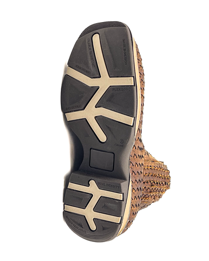 Ankle Boot Weave Woven Dark Brown Composite Toe