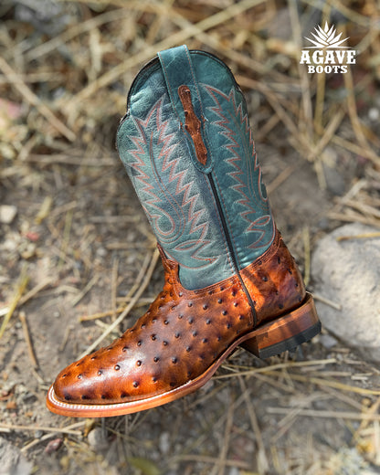 Cowboy Boot Cognac Ostrich