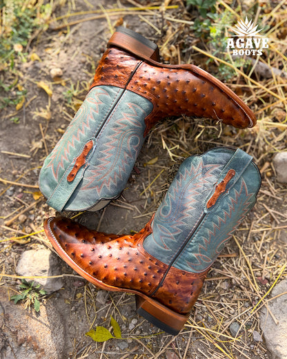 Cowboy Boot Cognac Ostrich