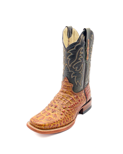 Cowboy Boot Light Brown Caiman Hornback