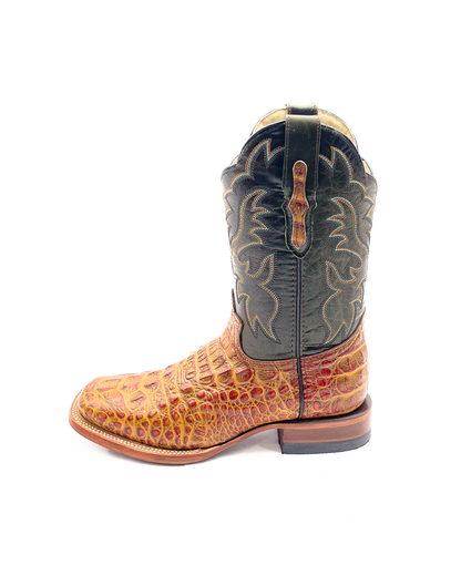 Cowboy Boot Light Brown Caiman Hornback