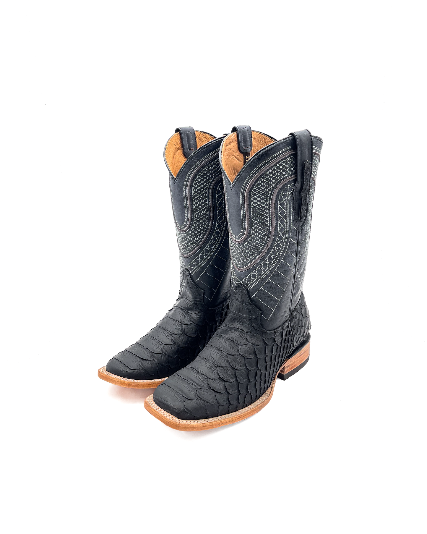 Cowboy Boot Jumbo Python Matte Black