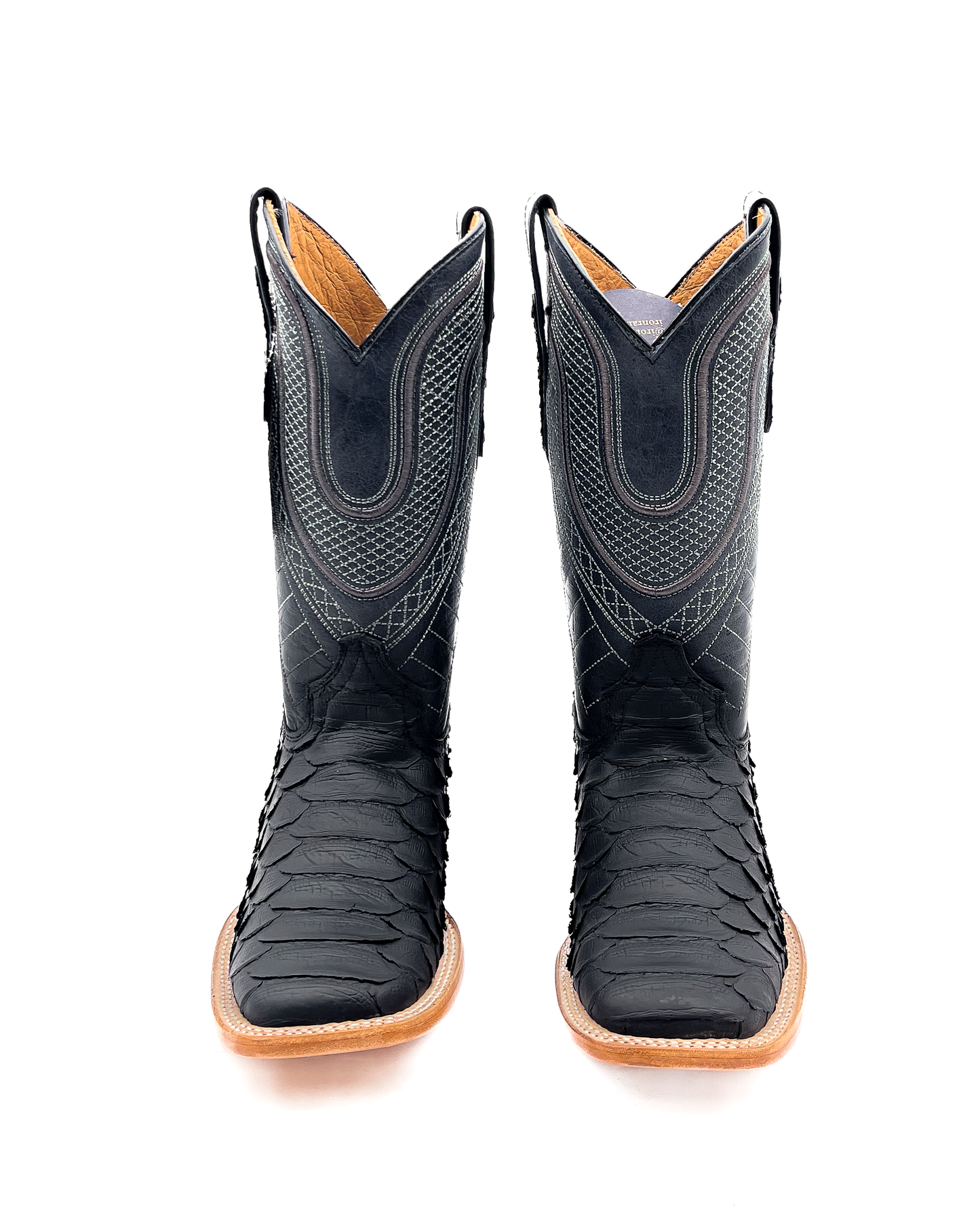 Cowboy Boot Jumbo Python Matte Black
