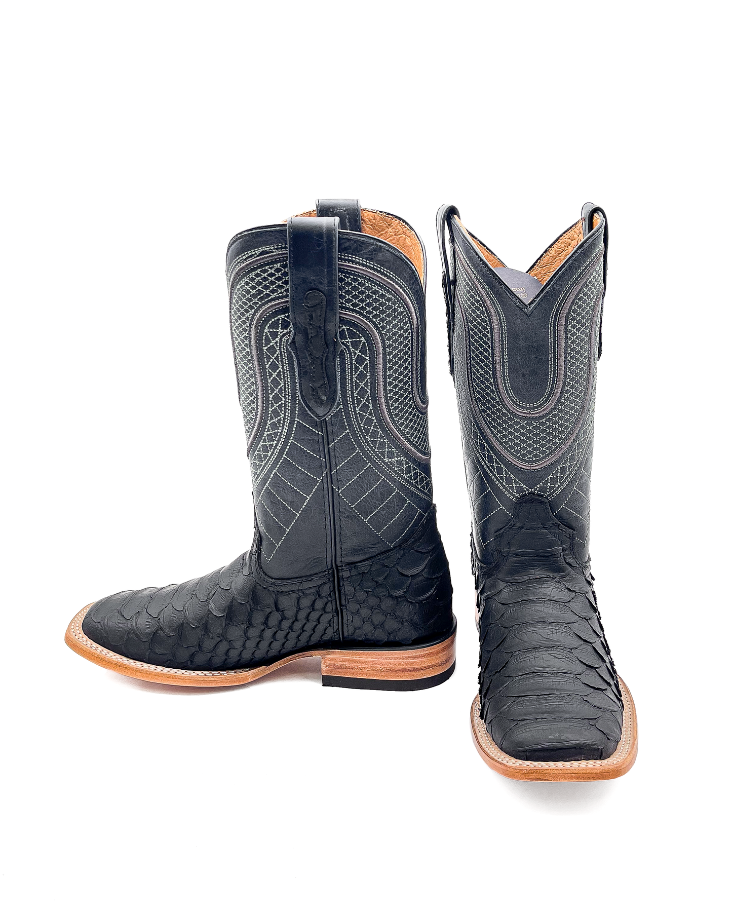 Cowboy Boot Jumbo Python Matte Black