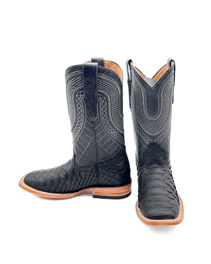 Cowboy Boot Jumbo Python Matte Black