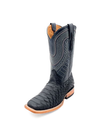 Cowboy Boot Jumbo Python Matte Black
