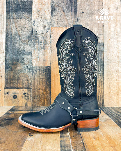 Cowboy Boot Midnight Spark Black Glitter