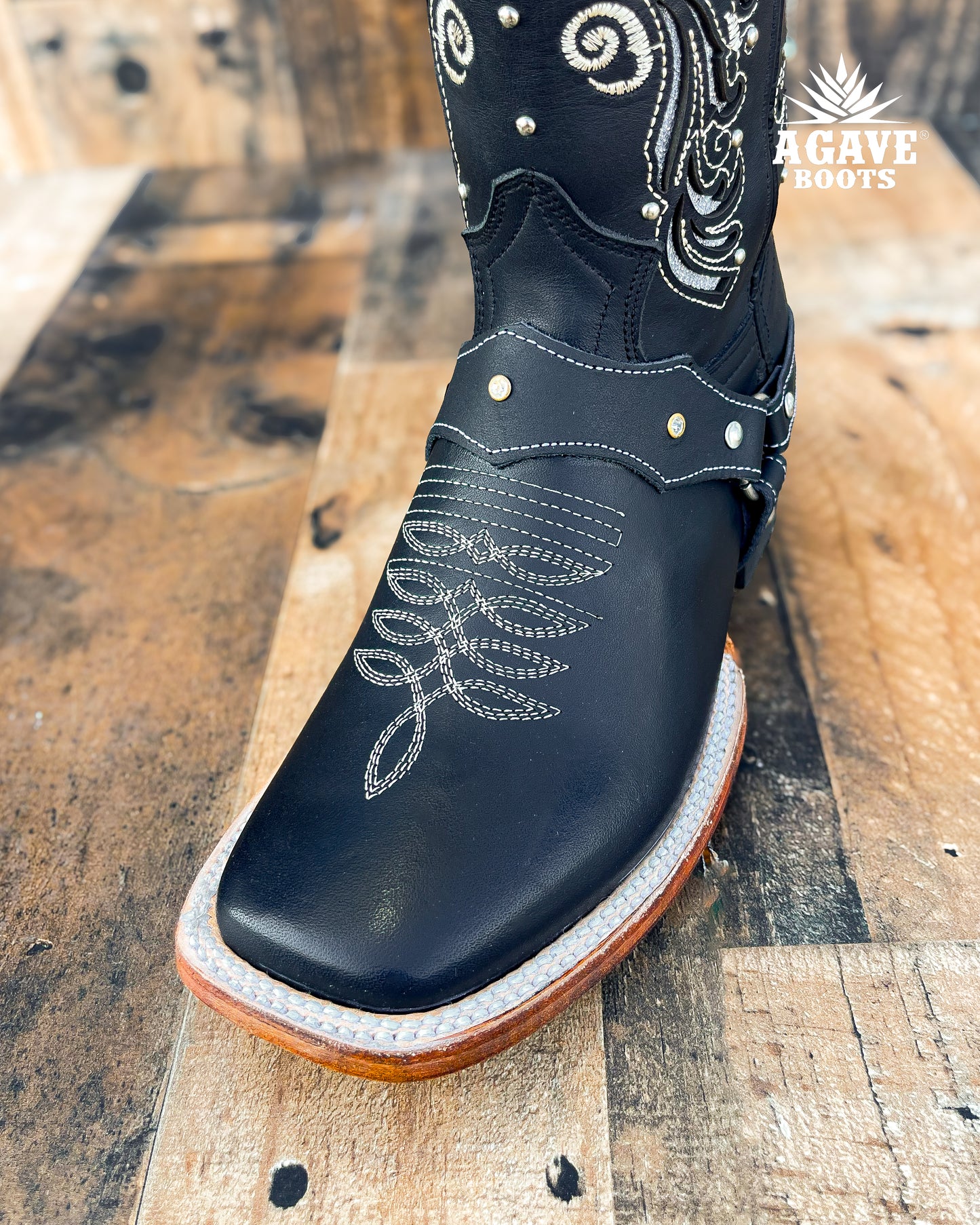 BLACK ARROZ GLITTER | WOMEN COWBOY BOOTS