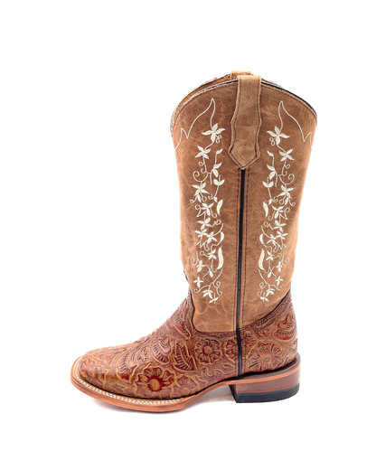 Cowboy Boot Tania Light Brown Tooled