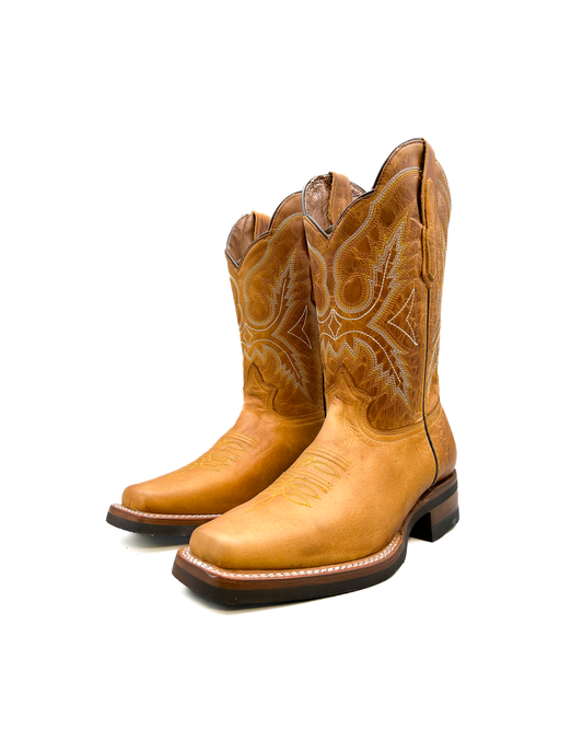 Cowboy Boot Light Brown Leather Rubber Sole