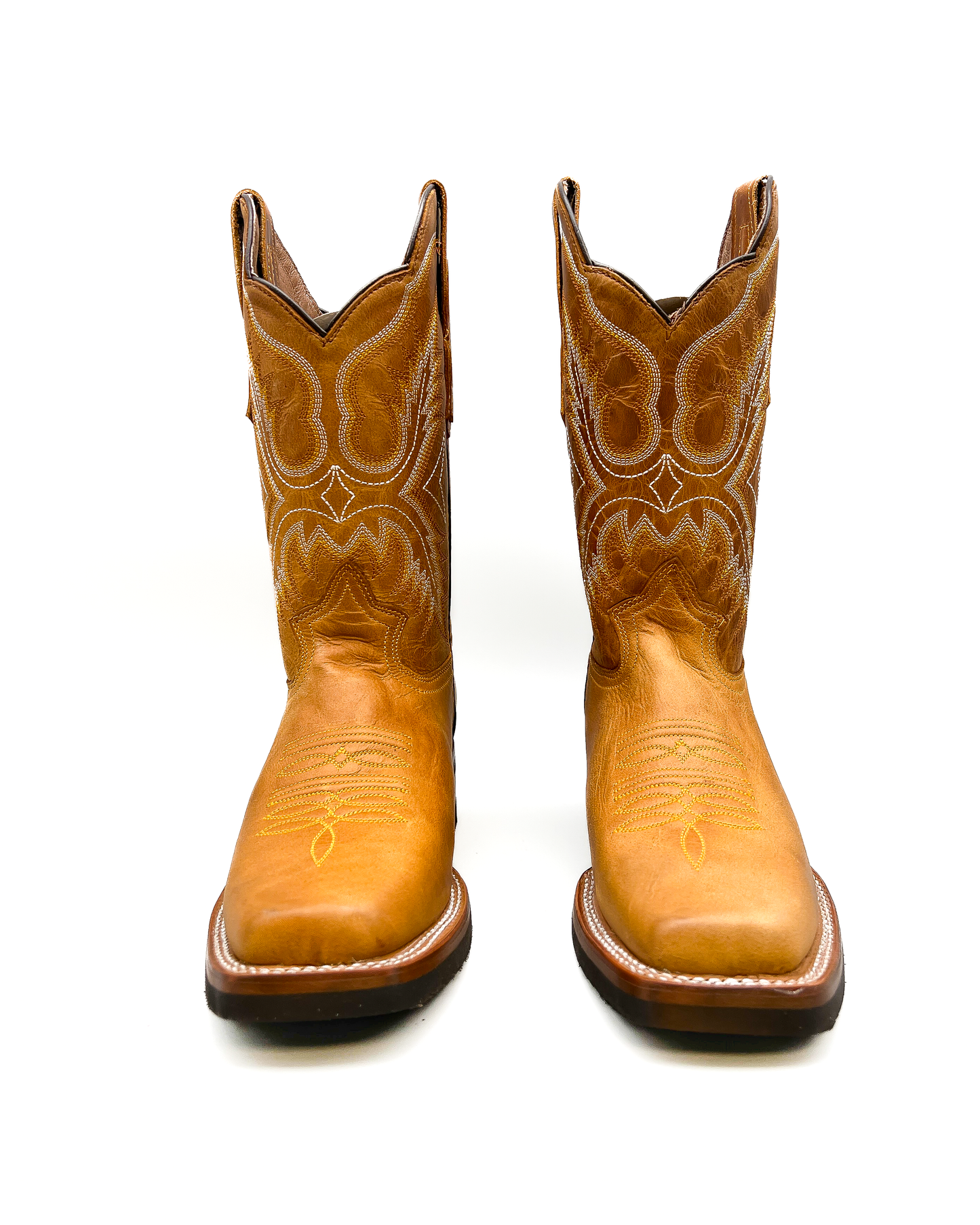Cowboy Boot Light Brown Leather Rubber Sole