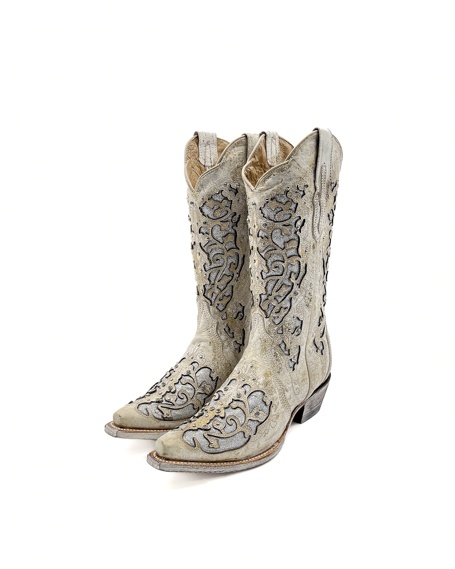 Cowboy Boot Clarissa Rustic White
