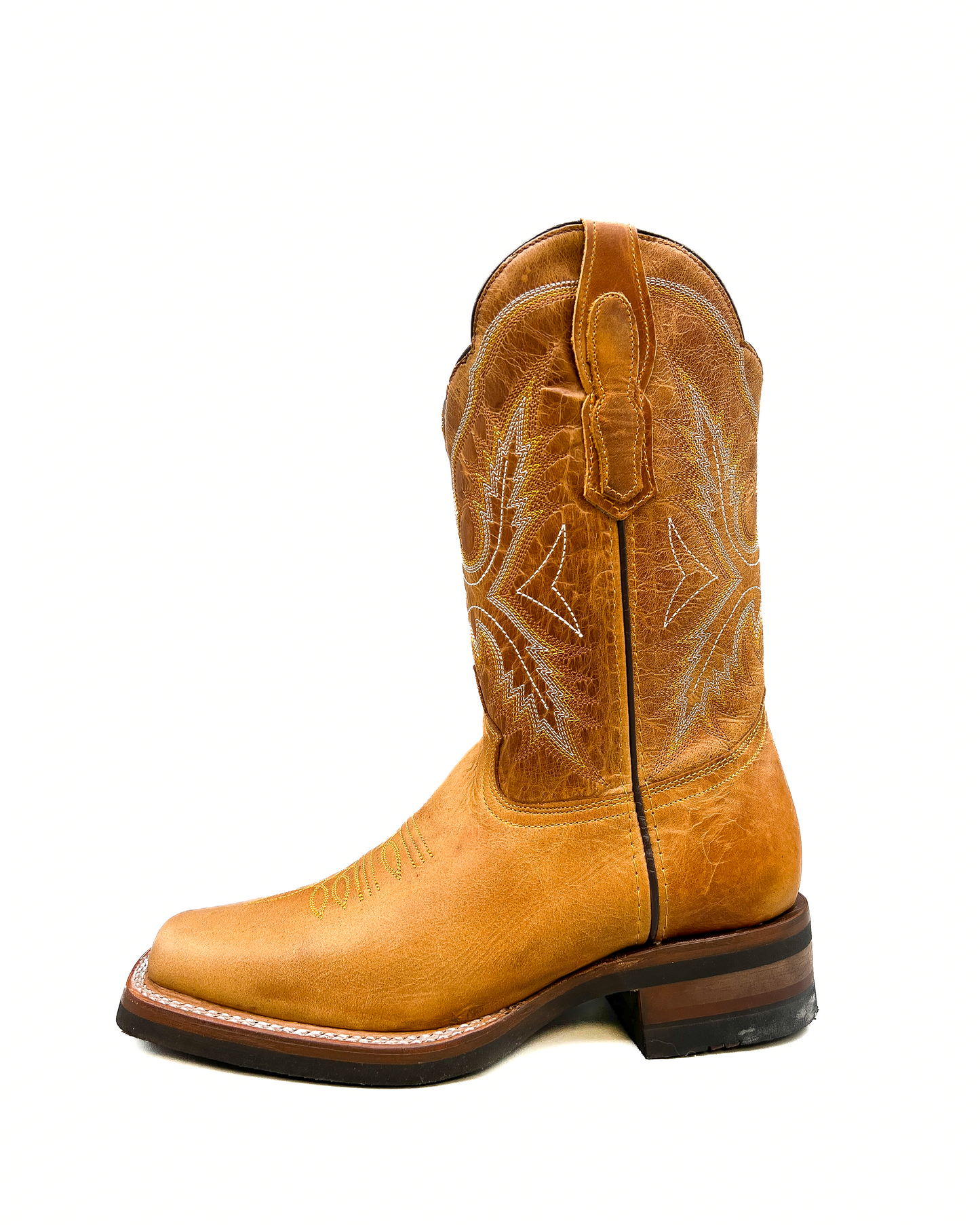 Cowboy Boot Light Brown Leather Rubber Sole