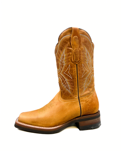 Cowboy Boot Light Brown Leather Rubber Sole
