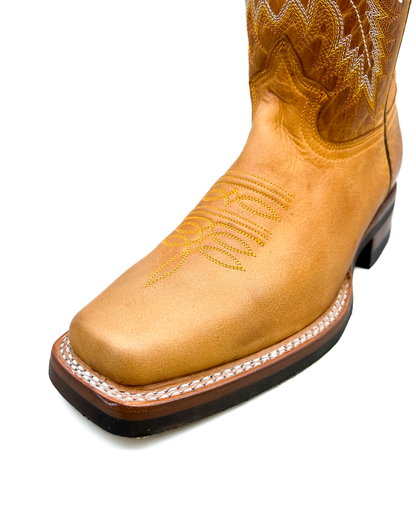 Cowboy Boot Light Brown Leather Rubber Sole