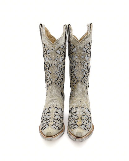 Cowboy Boot Clarissa Rustic White